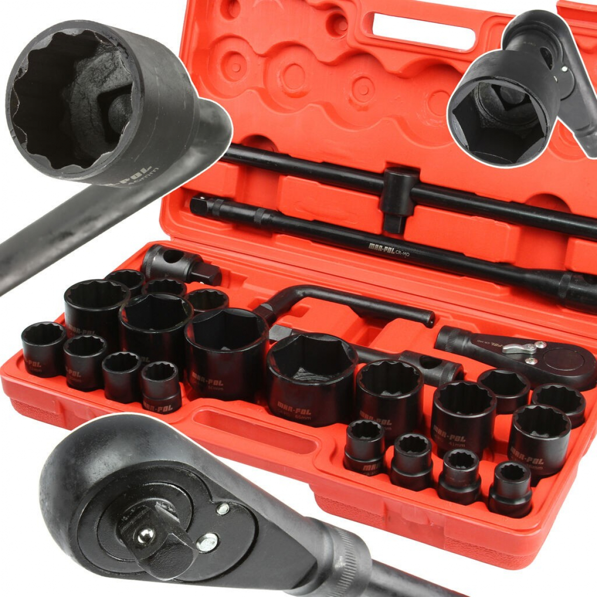 KLUCZE NASADOWE 26el. 3/4" & 1" 6pt & 12pt