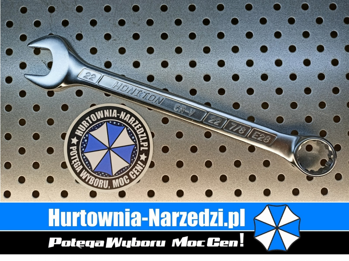 Klucz płasko-oczkowy Cr-V 22 mm 7/8" E28 HONIDRIVE HONITON H2022 22mm