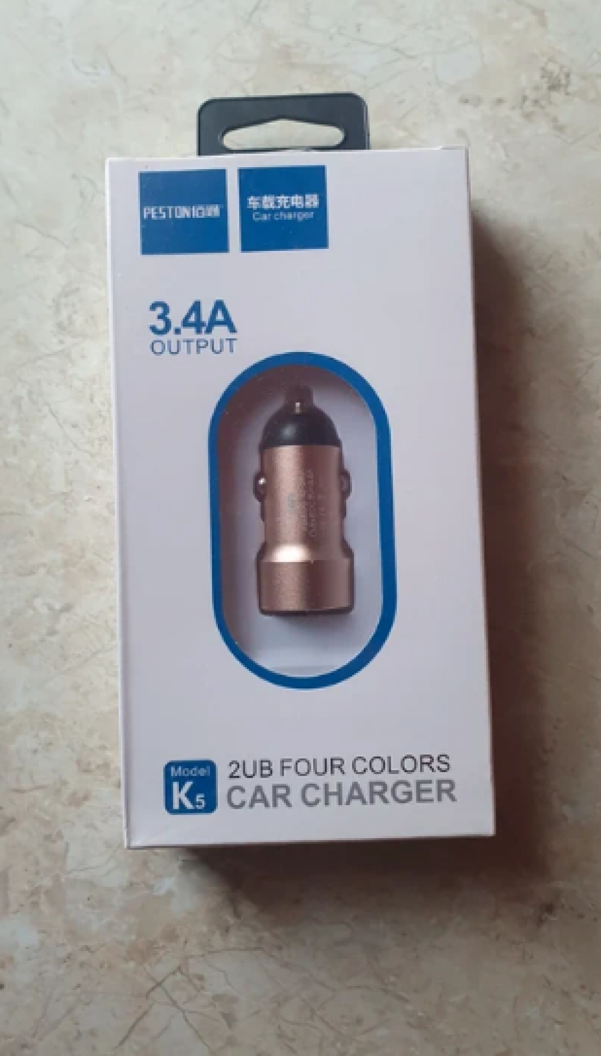 Ładowarka samochodowa USB-C 3.4A – kolor złoty