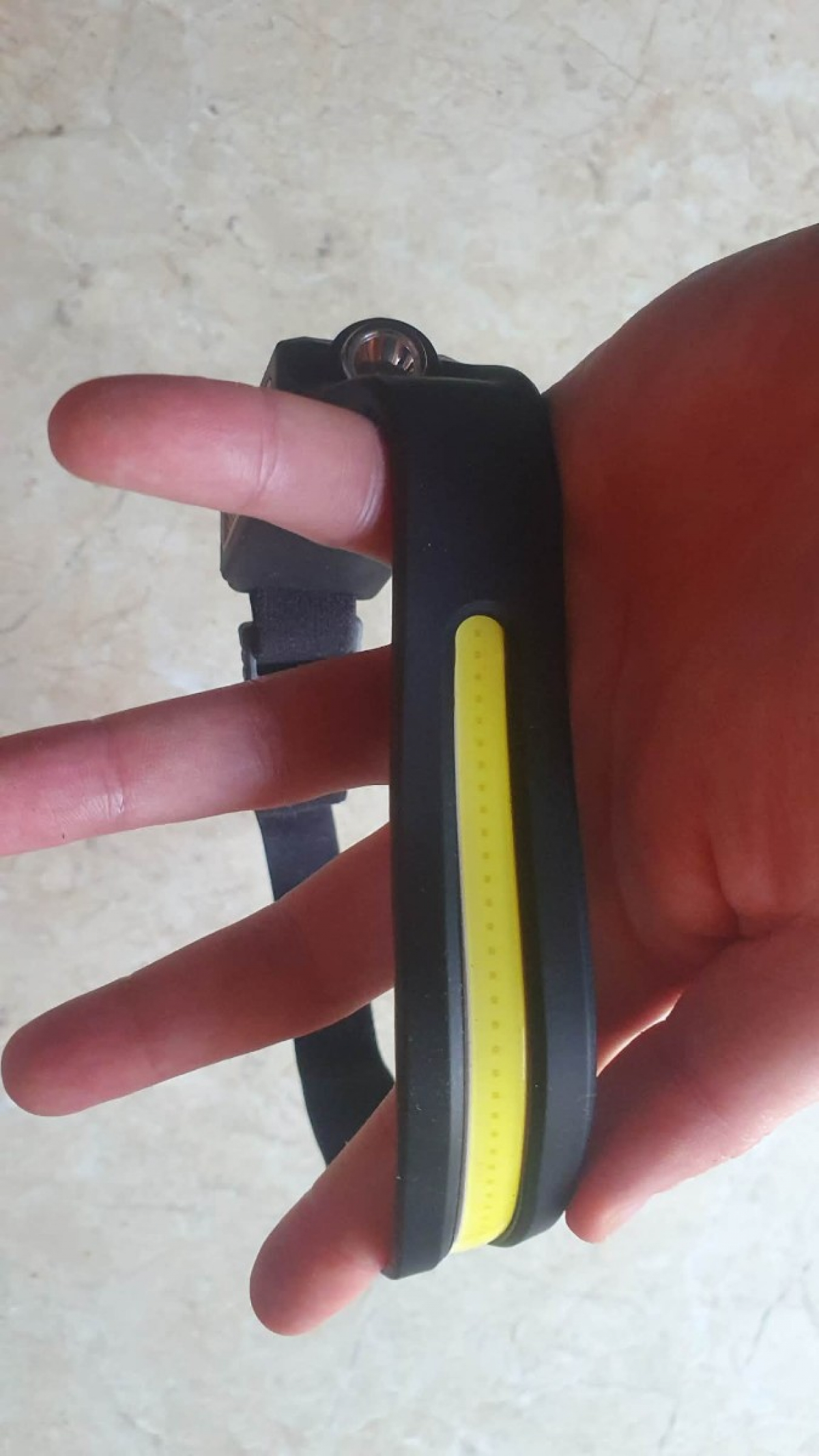 Latarka czołowa LED USB z czujnikiem ruchu, nie działa, używana, 350 lumenów, do naprawy