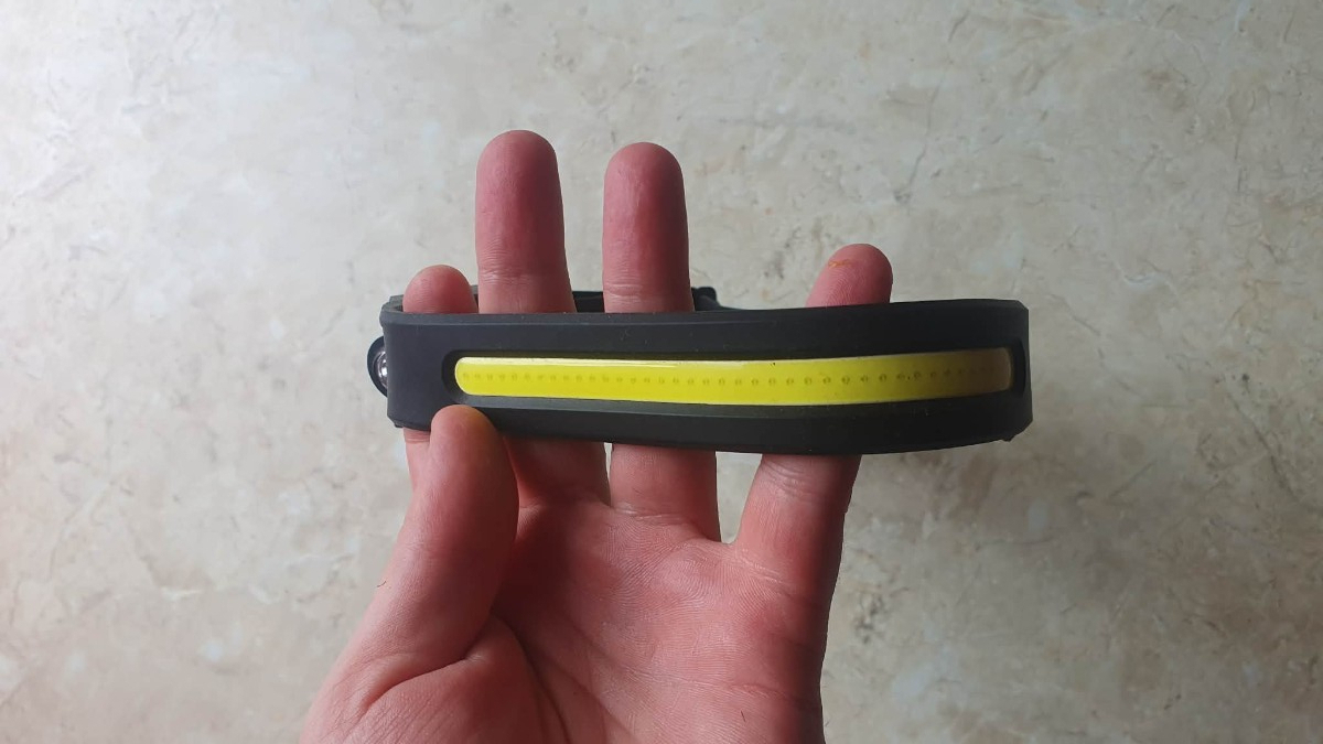 Latarka czołowa LED USB z czujnikiem ruchu, nie działa, używana, 350 lumenów, do naprawy